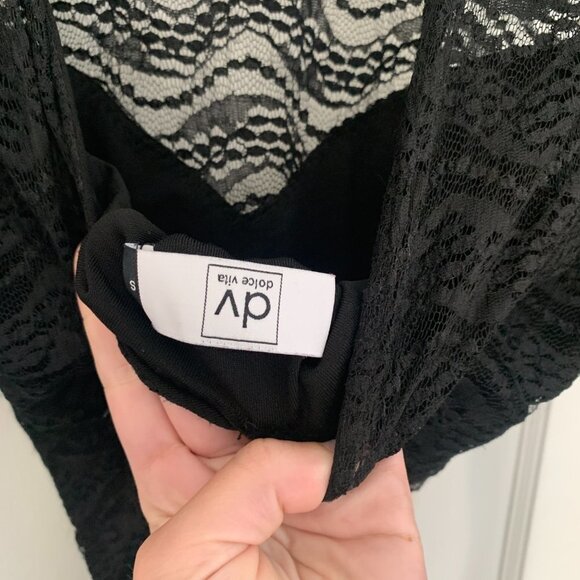 Dolce Vita Black Lace Mini Dress - Picture 7 of 8